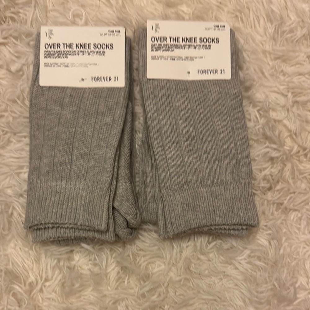 Forever 21 Gray Casual over the knees Socks
